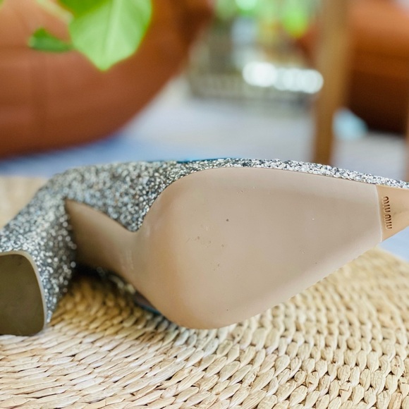 Miu Miu Silver and Blue Heels - Picture 4 of 10